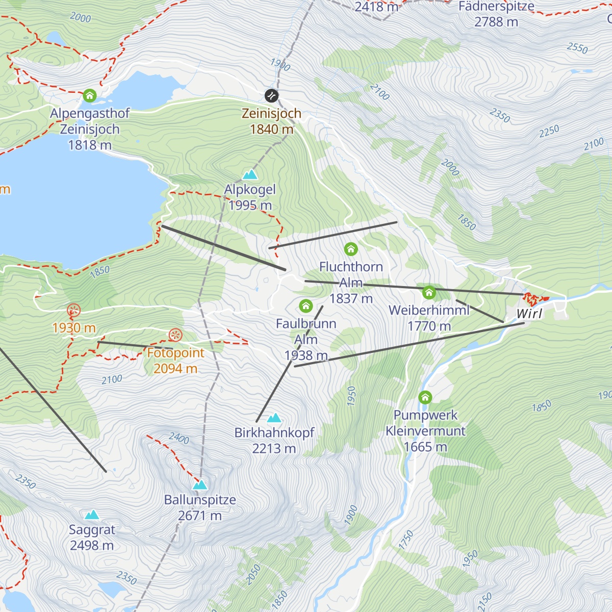 Faulbrunn Alm map