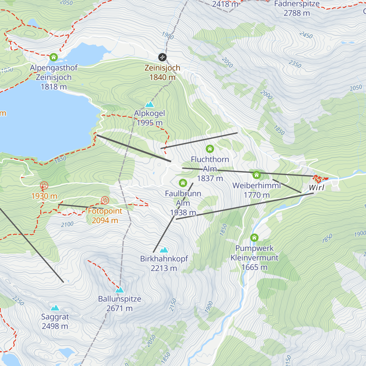 Faulbrunn Alm map