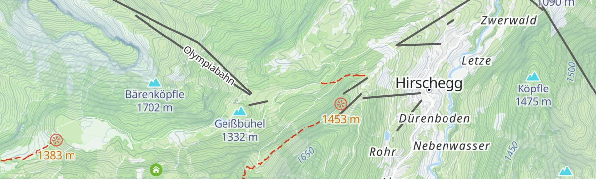 Map of the start of Skitour vom Parkplatz Ifen auf das Steinmandl