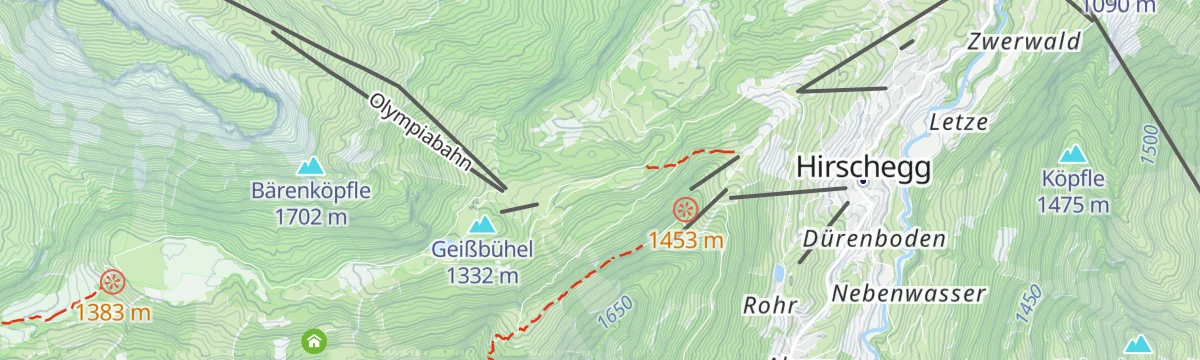 Map of the start of Skitour vom Parkplatz Ifen auf den Hählekopf