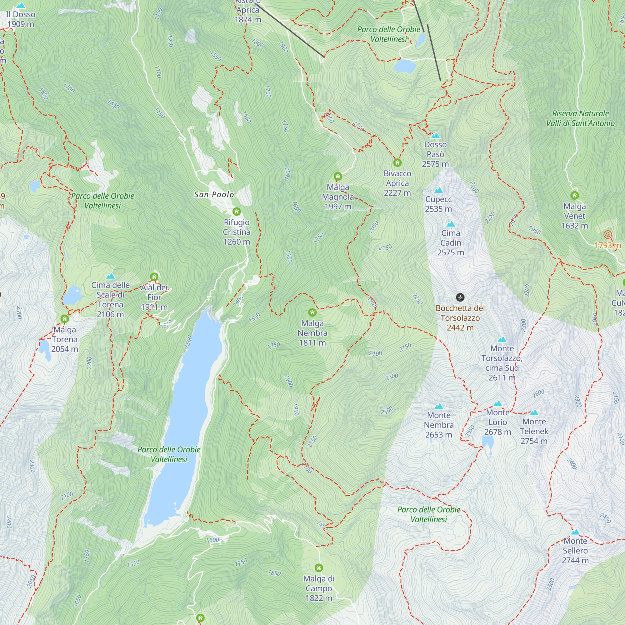 Malga Nembra map