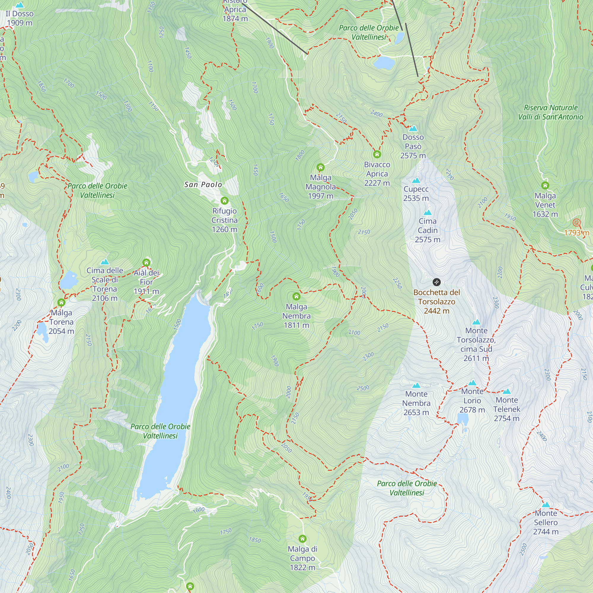 Malga Nembra map