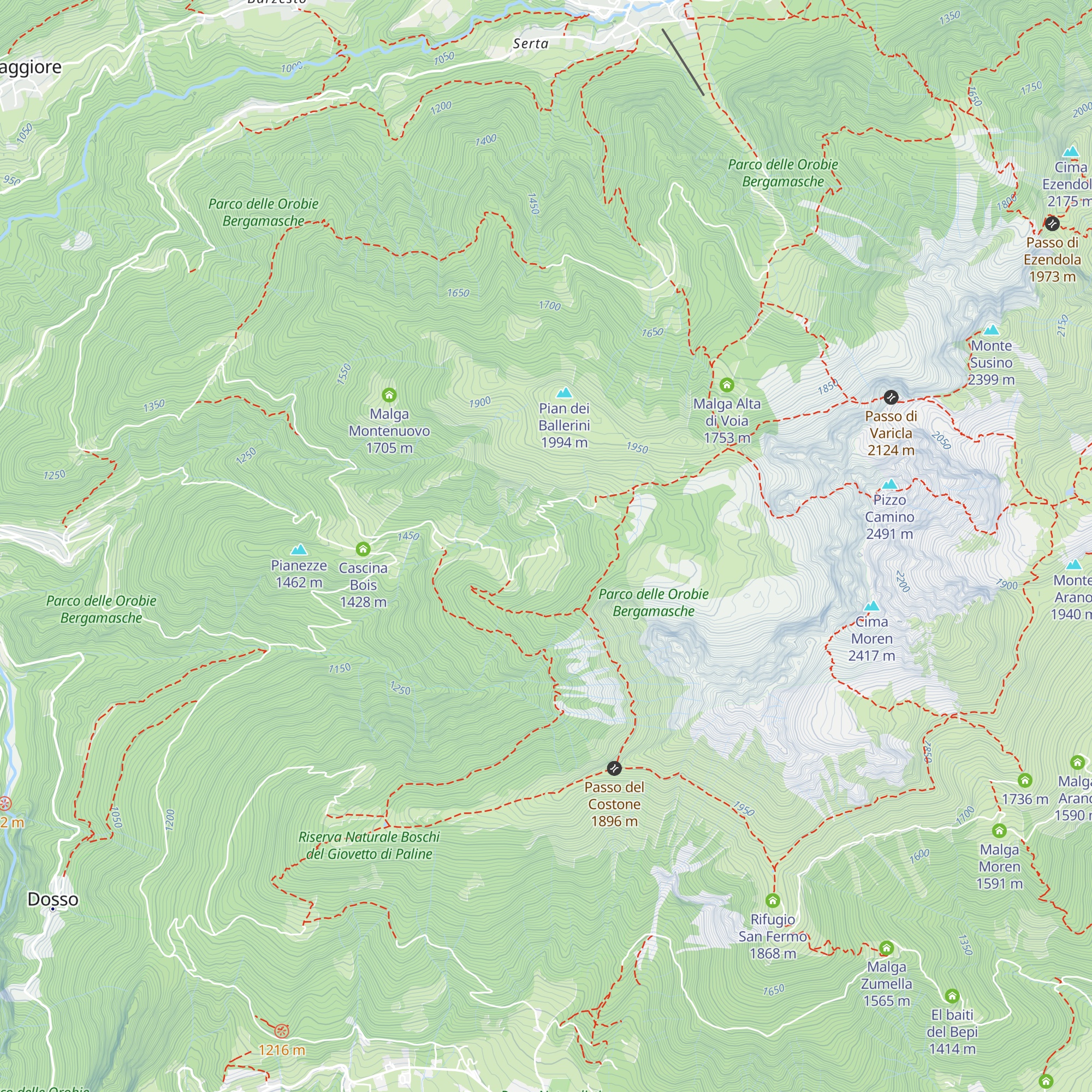 Malga Negrino map