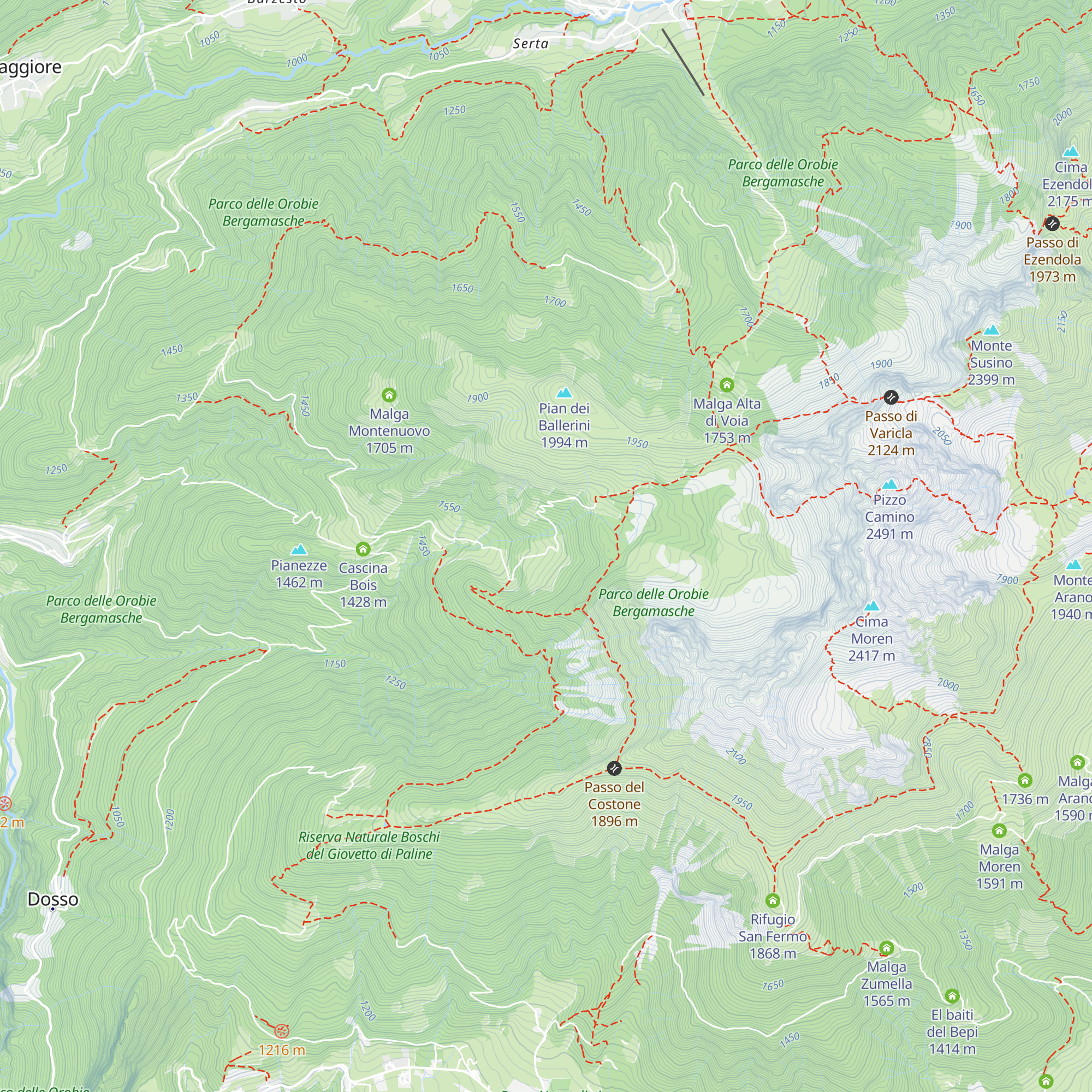 Malga Negrino map