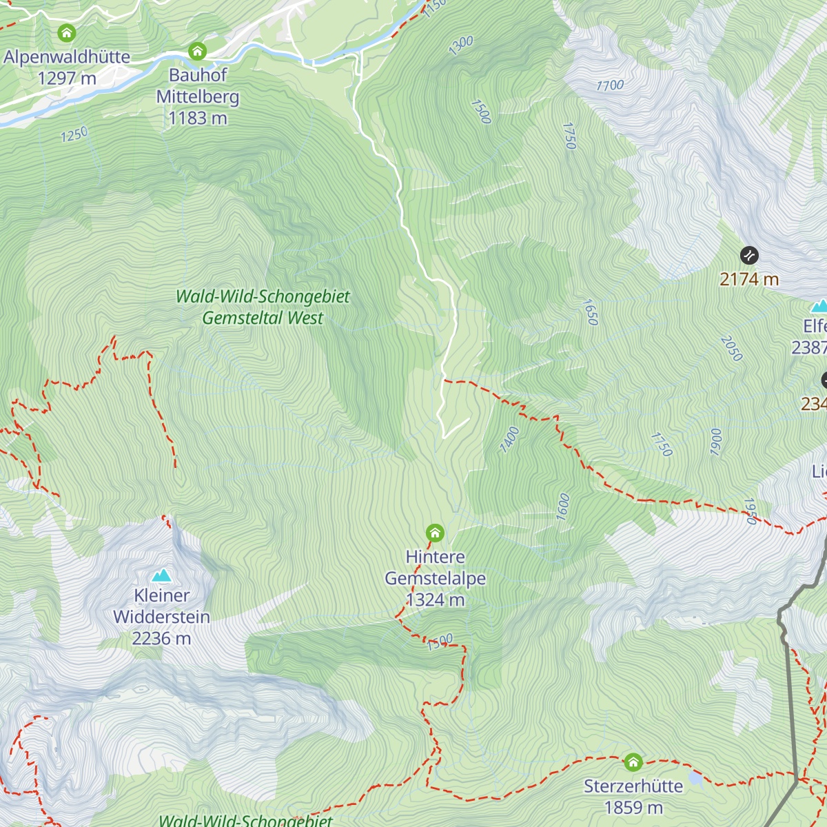 Bernhards Gemstelalpe map