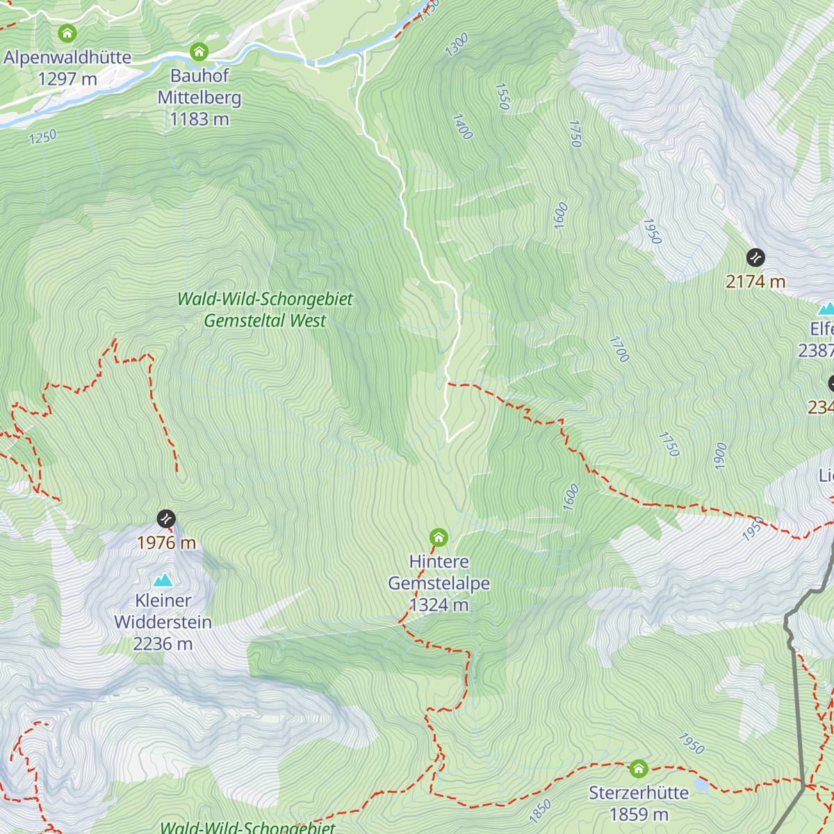 Bernhards Gemstelalpe map