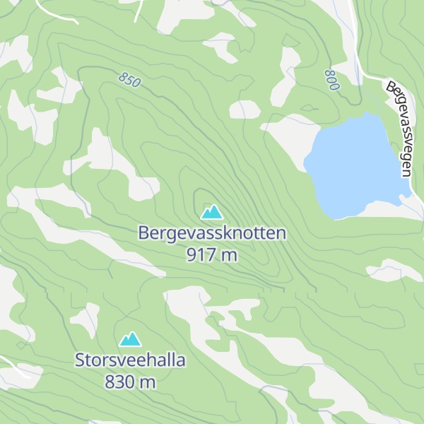 Map of Bergevassknotten
