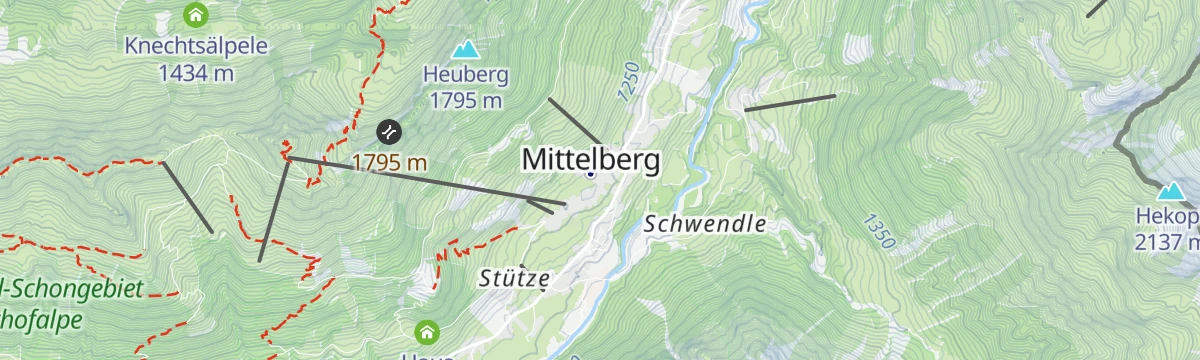Map of the start of Min Weag 09 | Mittelberg – Hochtannberg