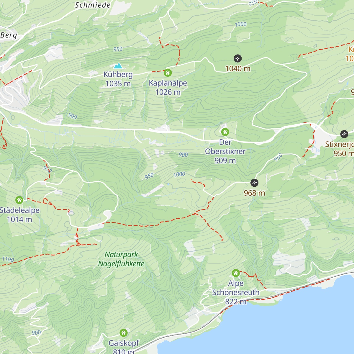 Juget-Alpe map