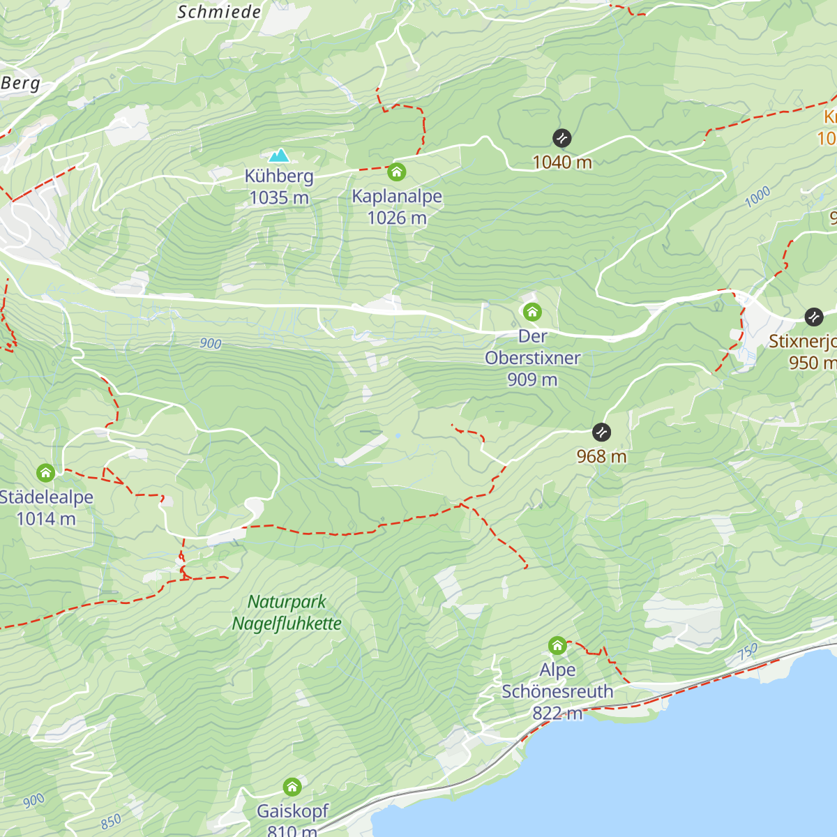 Juget-Alpe map