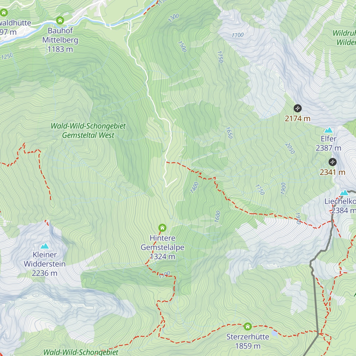 Alpe Gemstel-Schönesboden map