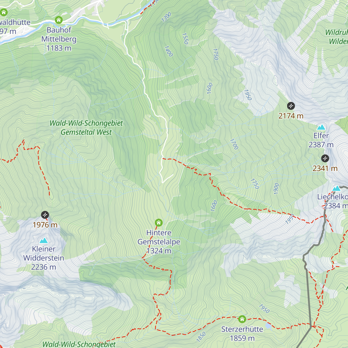 Alpe Gemstel-Schönesboden map