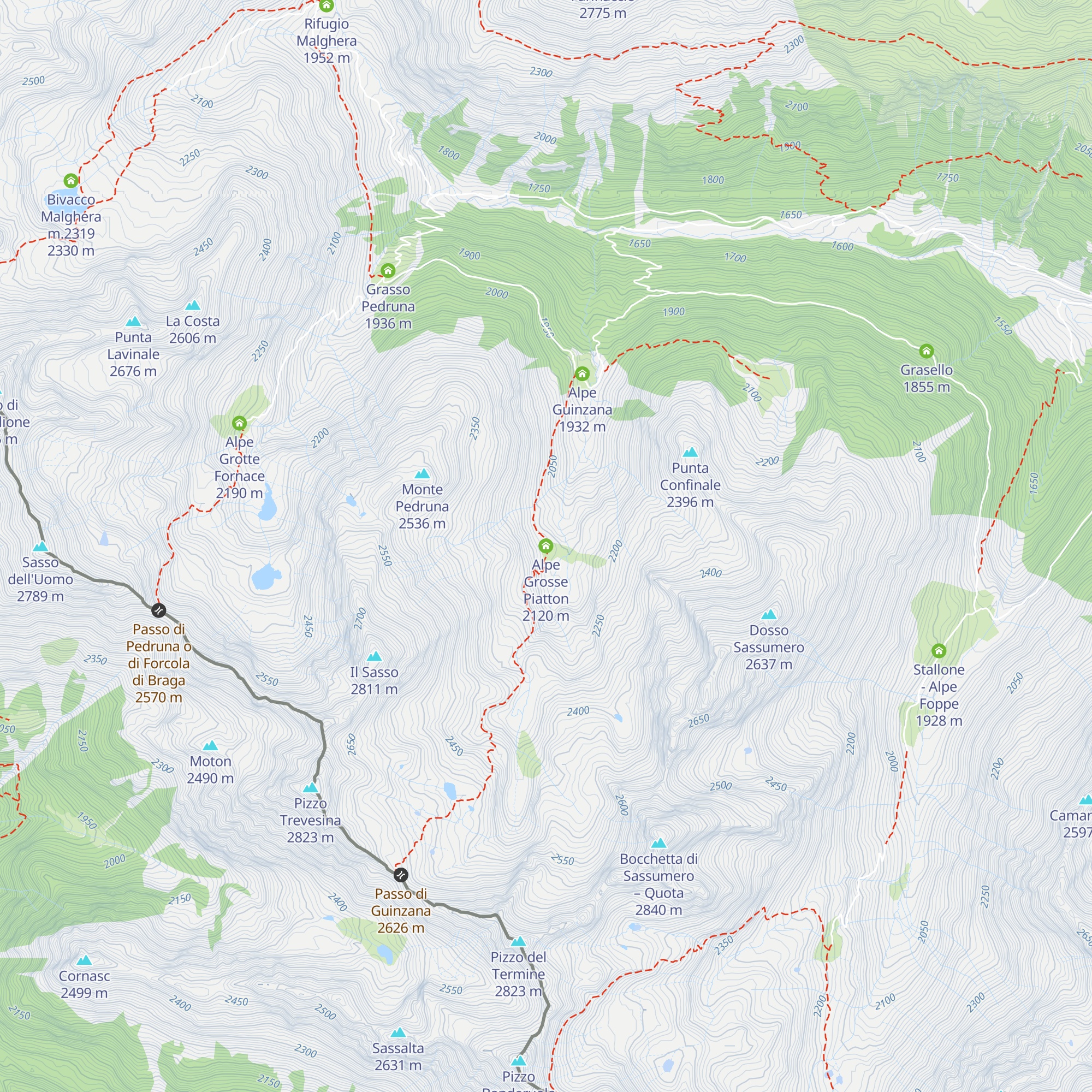 Alpe Grosse Piatton map