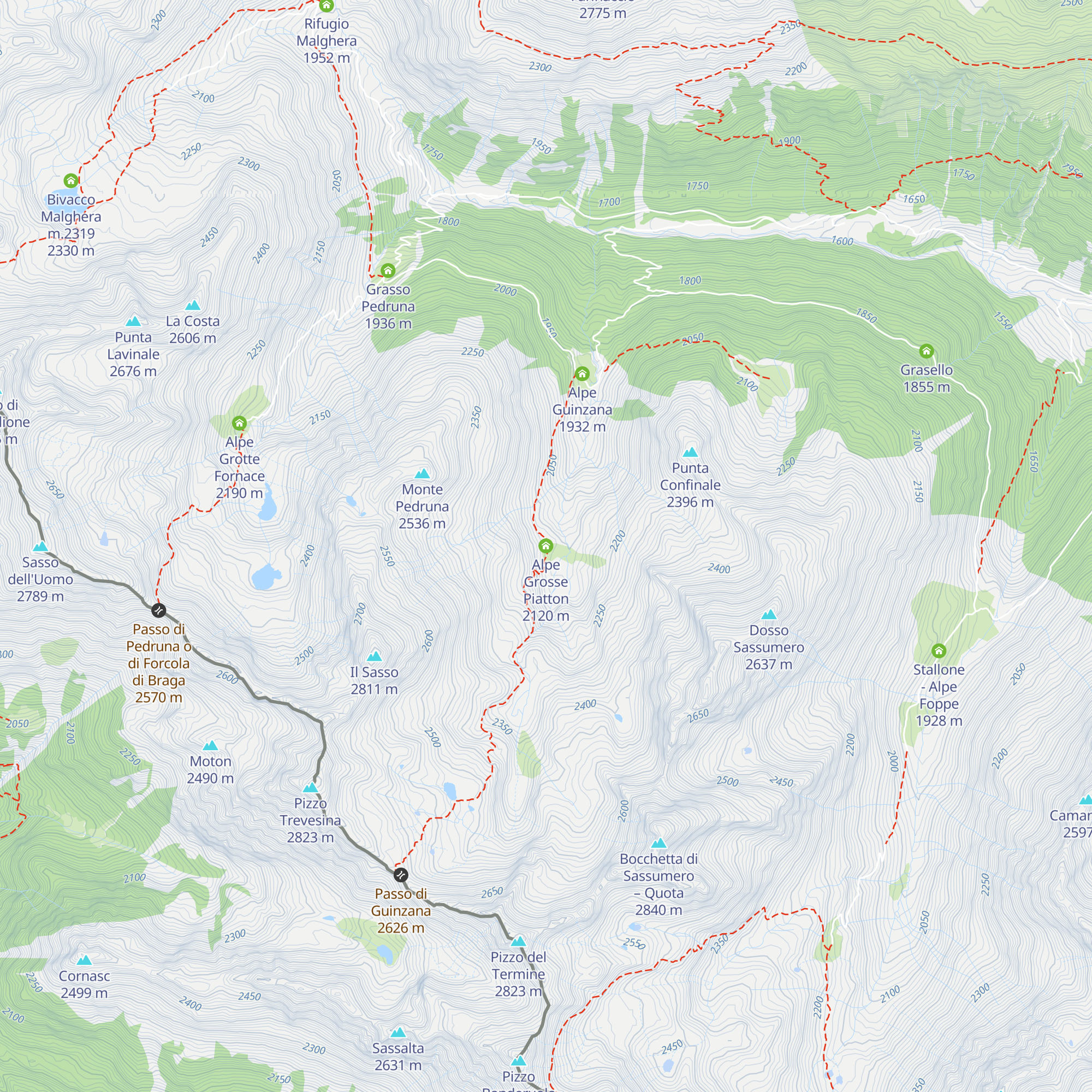 Alpe Grosse Piatton map
