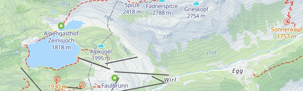 Map of the start of G.02 Zeinisjoch