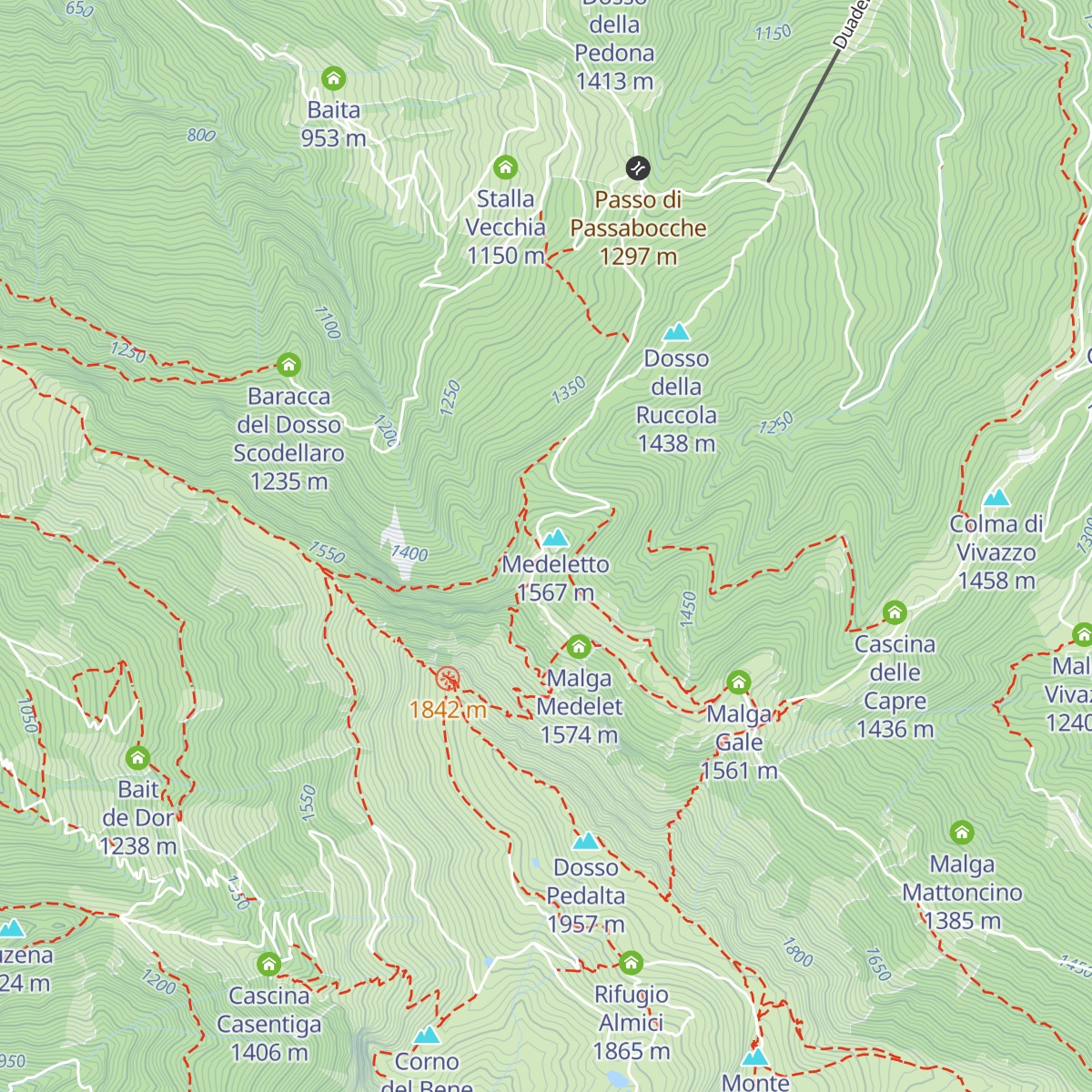 Rifugio Medelet map