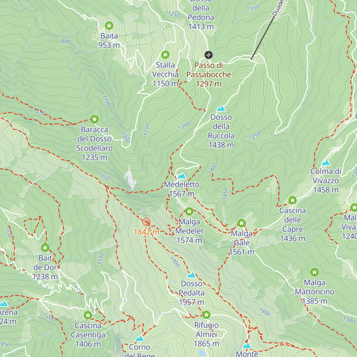 Rifugio Medelet map