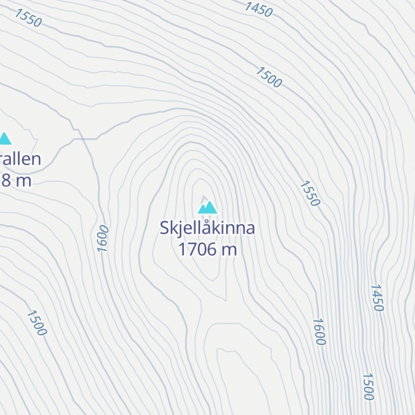 Map of Skjellåkinna