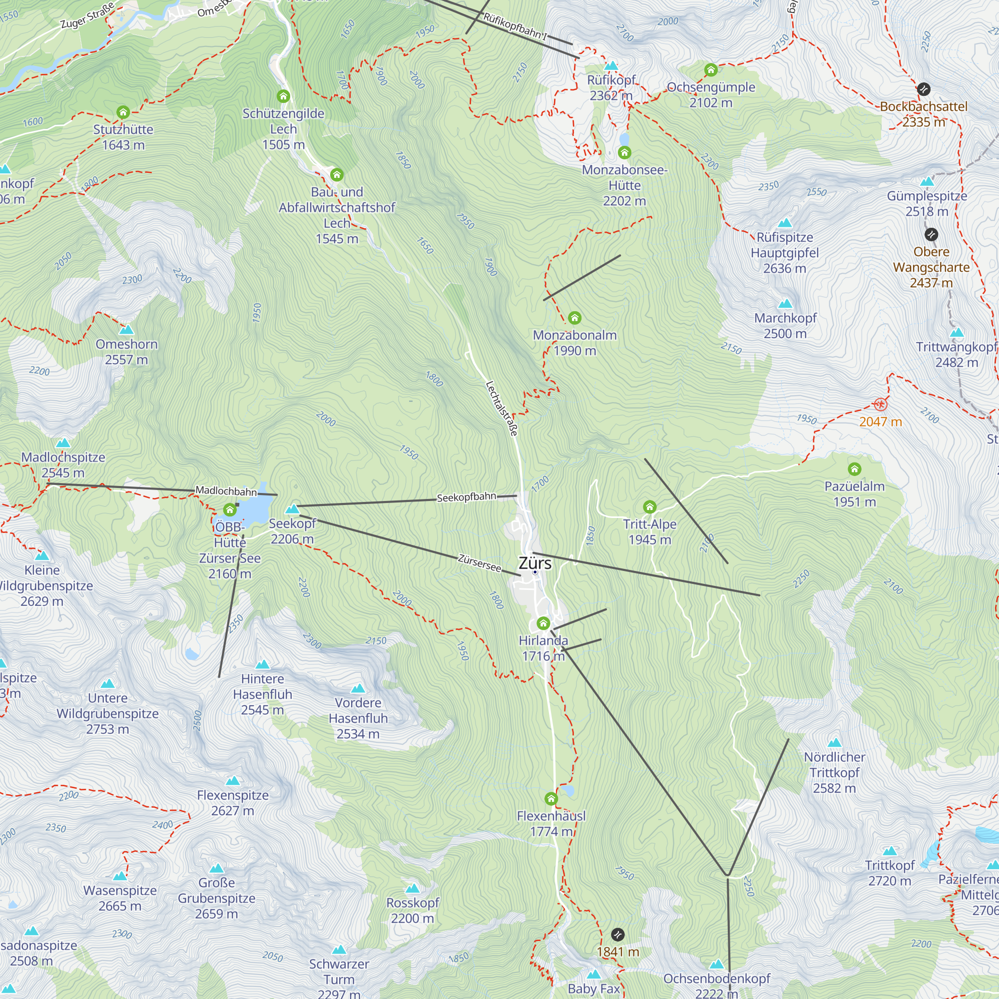 Schröfli Alm map