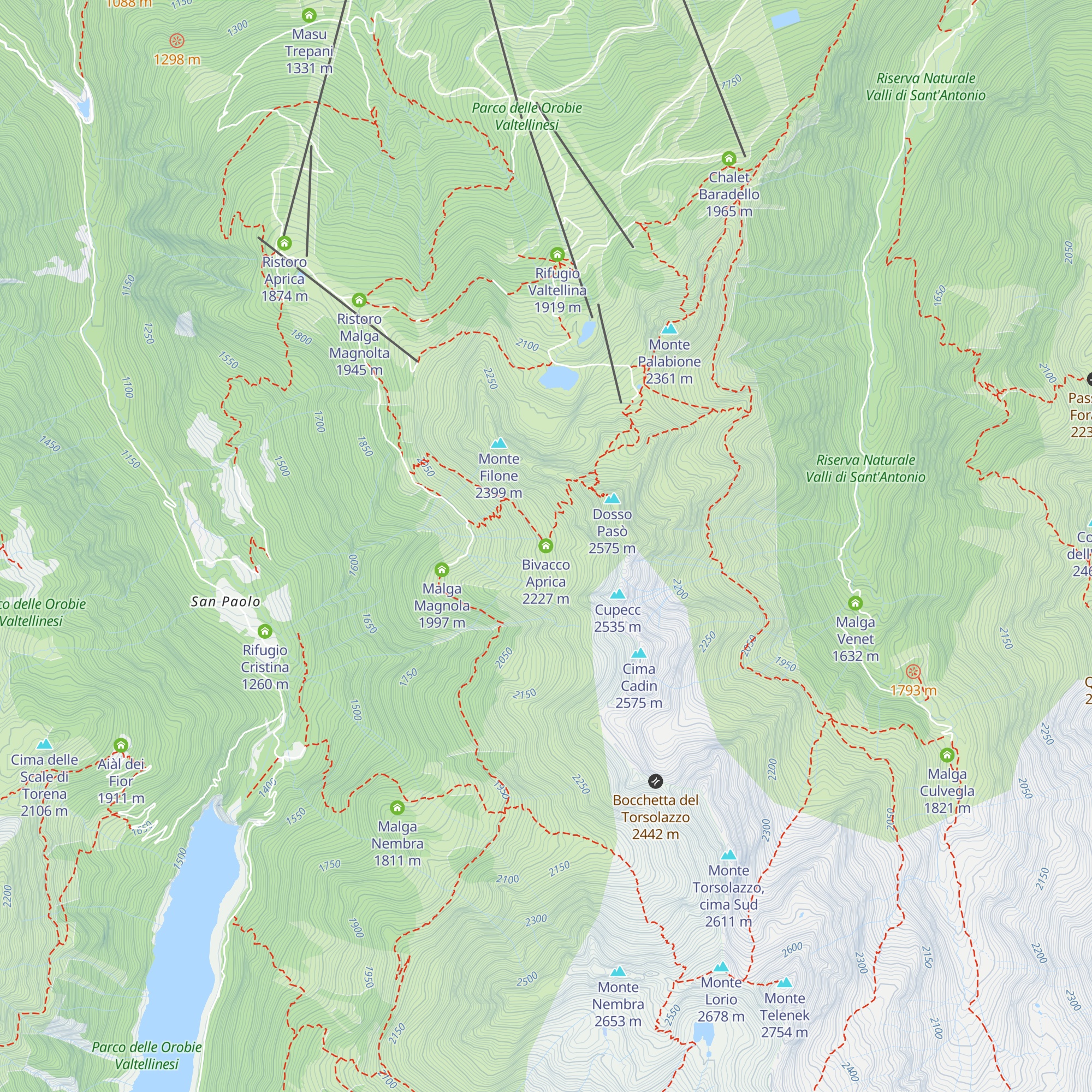 Bivacco Aprica map