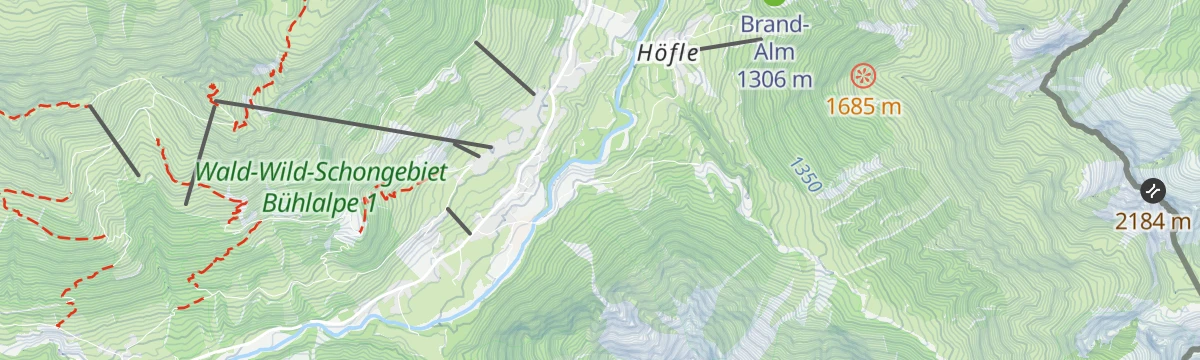 Map of the start of Bergtour zur Fiderepasshütte