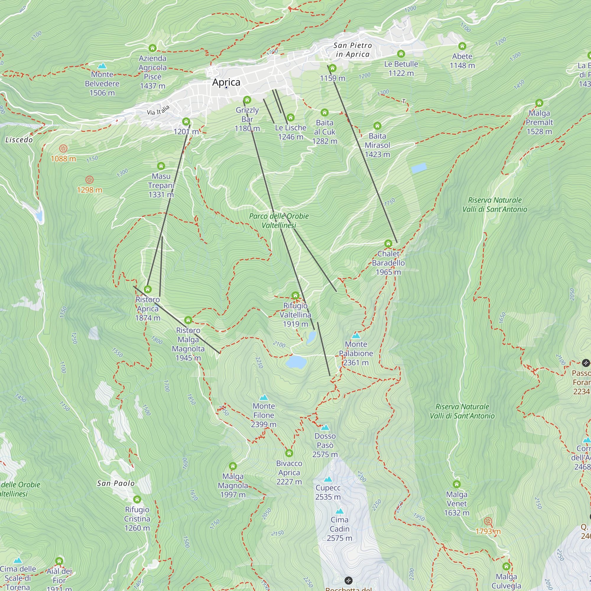 Rifugio Valtellina map
