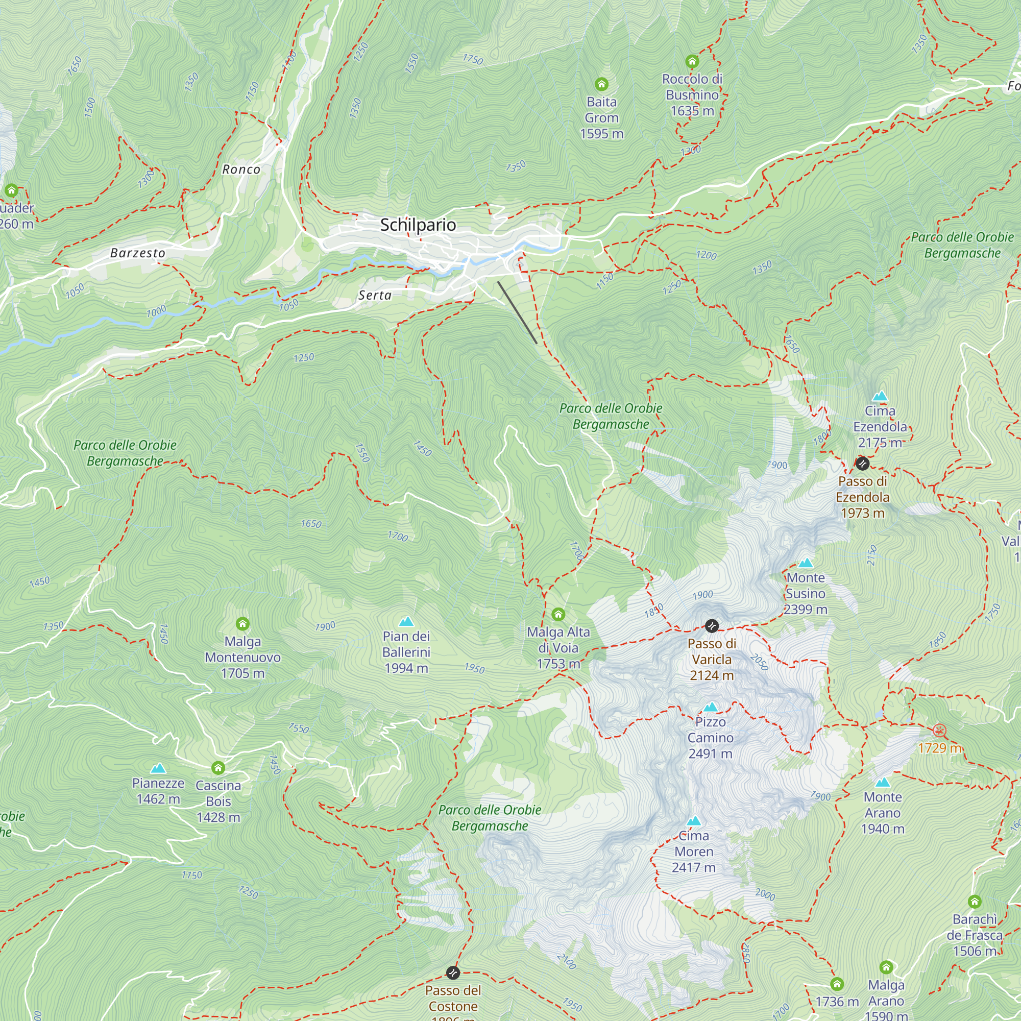 Malga Voia map