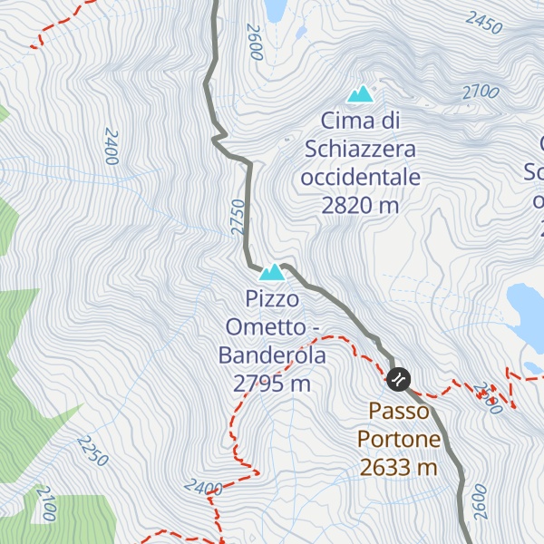 Map of Pizzo Ometto - Banderola