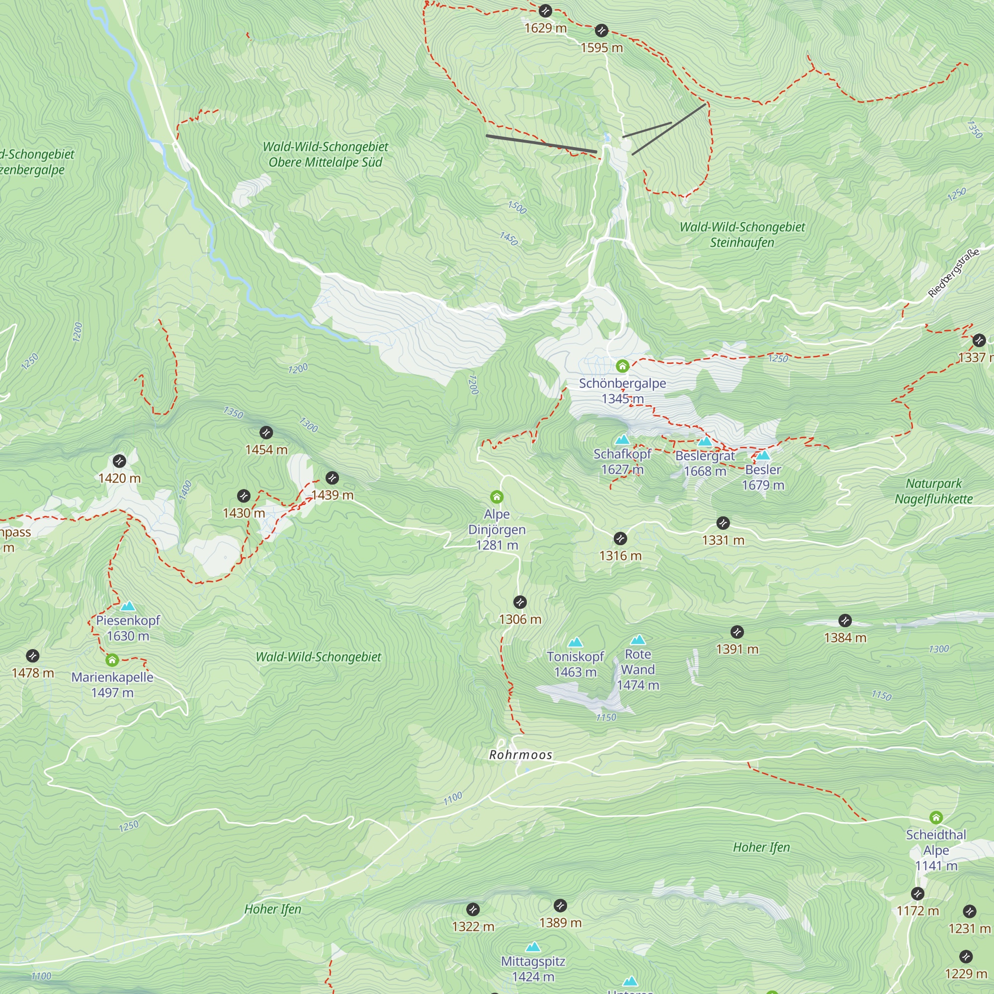 Alpe Dinjörgen map