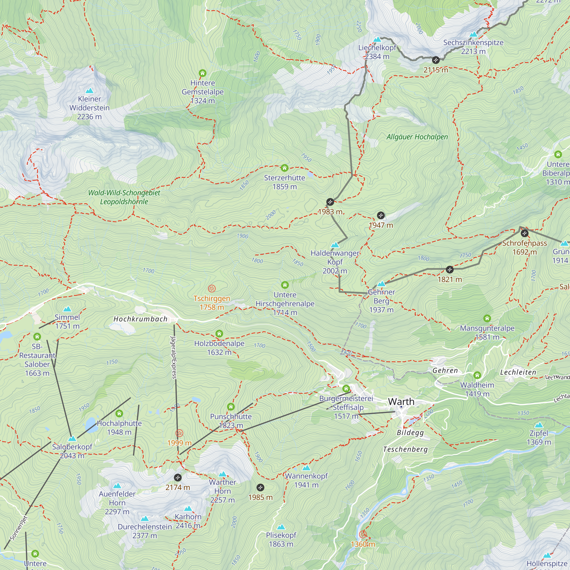 Untere Hirschgehrenalpe map