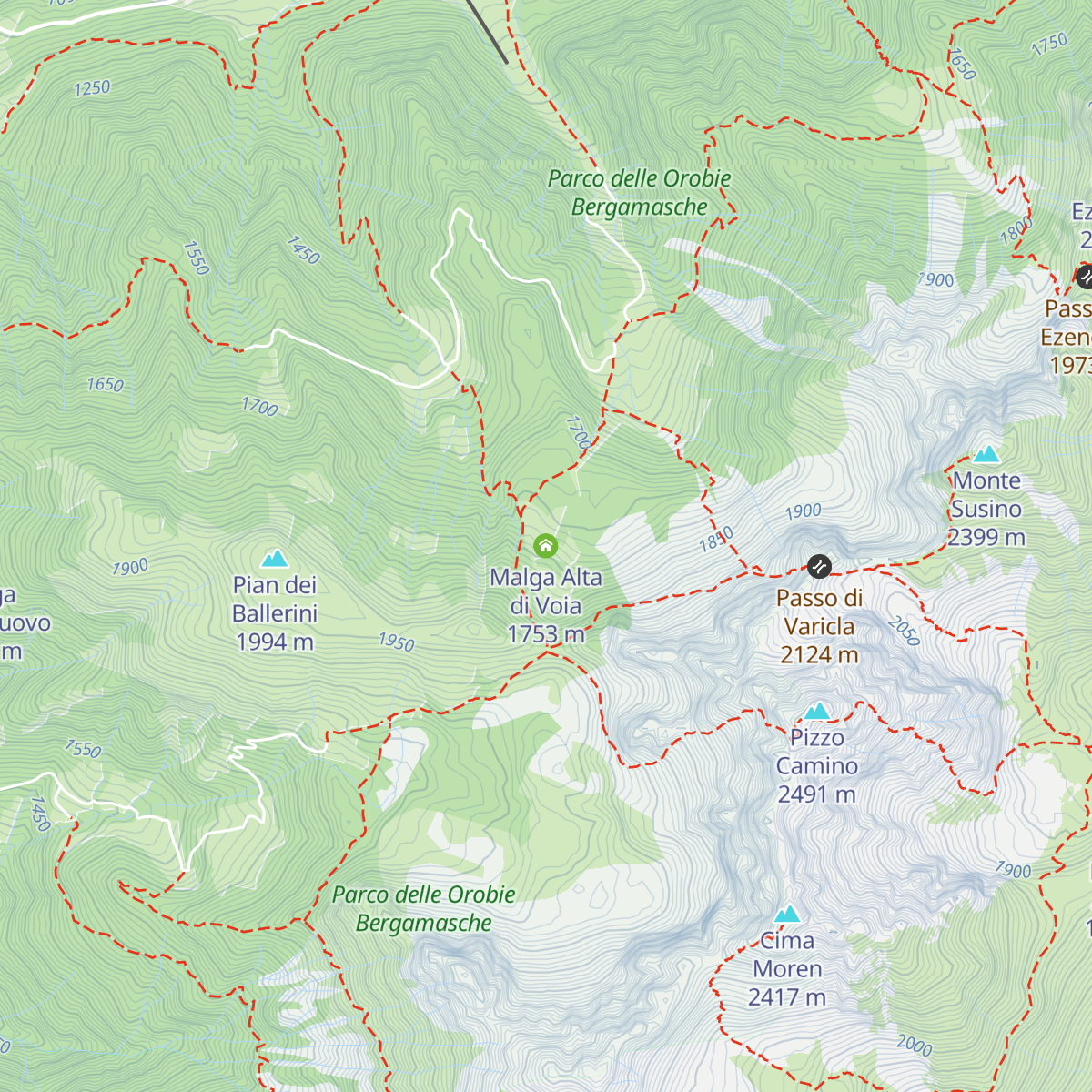 Malga Alta di Voia map