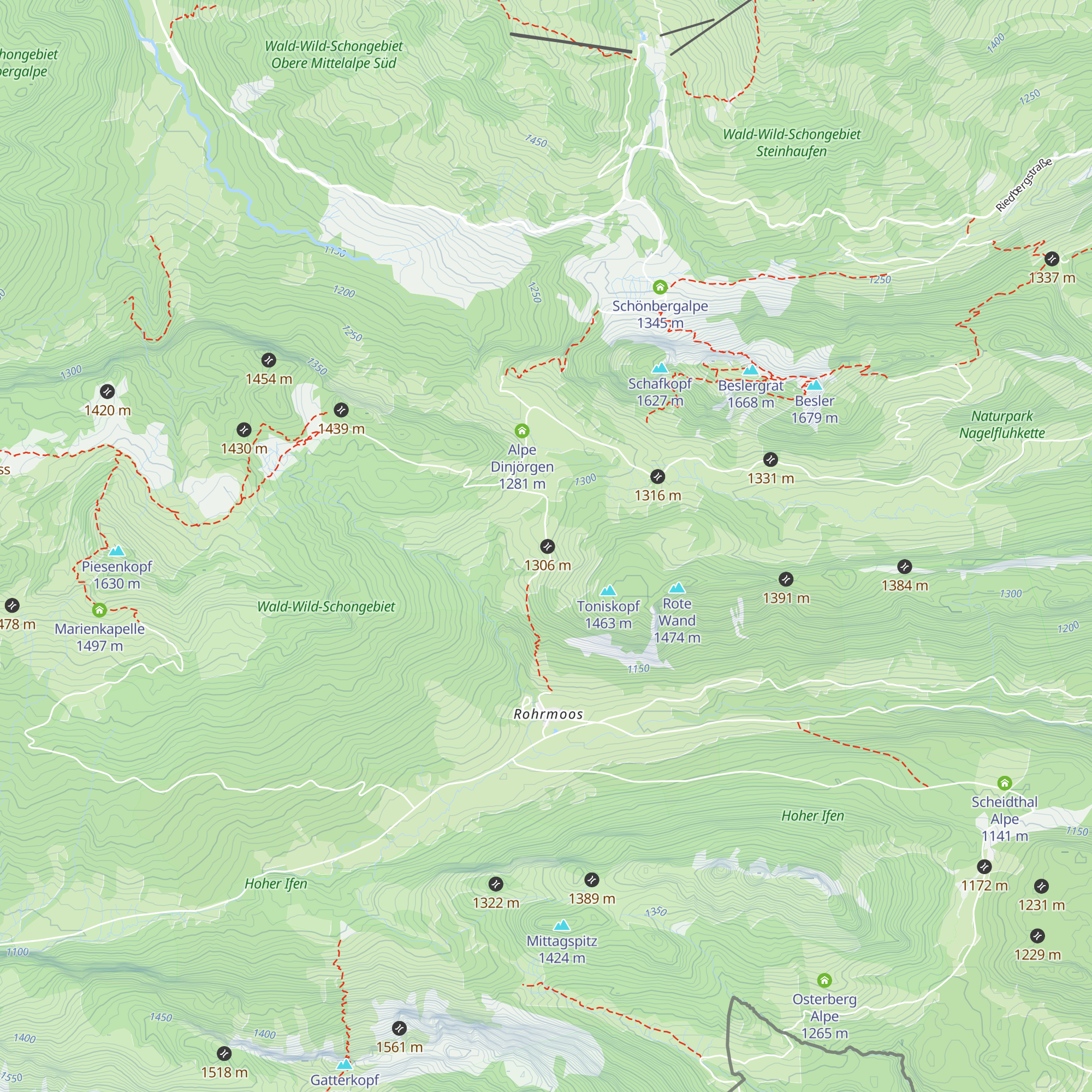 Toniskopfalpe map
