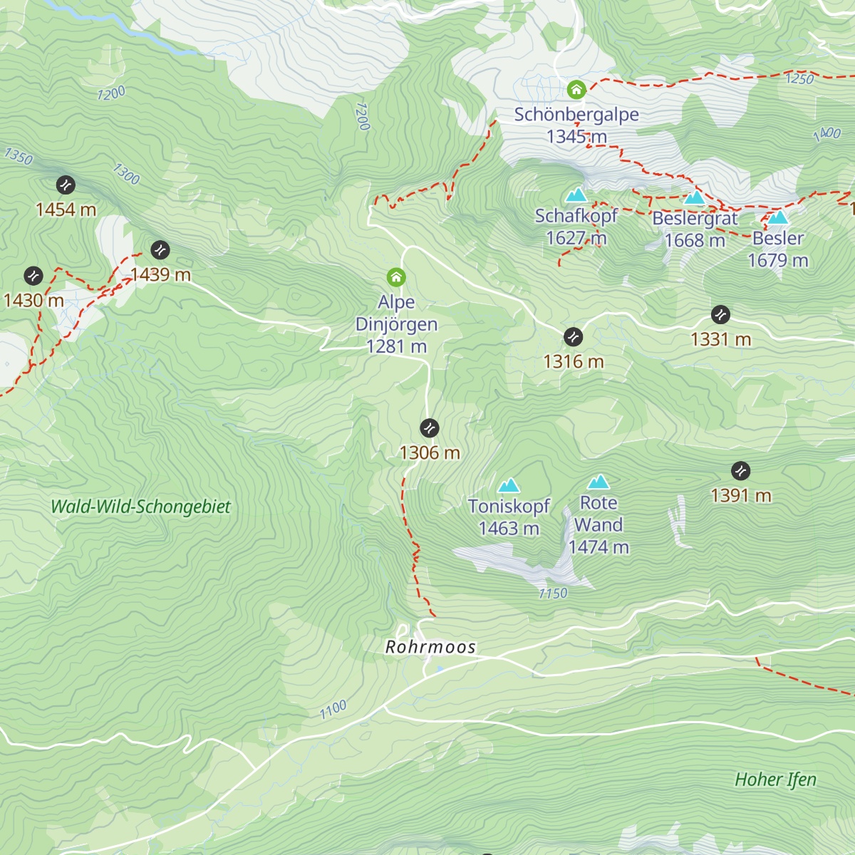 Toniskopfalpe map