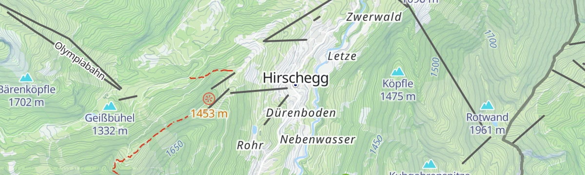Map of the start of Wanderfestival Kleinwalsertal – Hike the Valley: Gold-Strecke