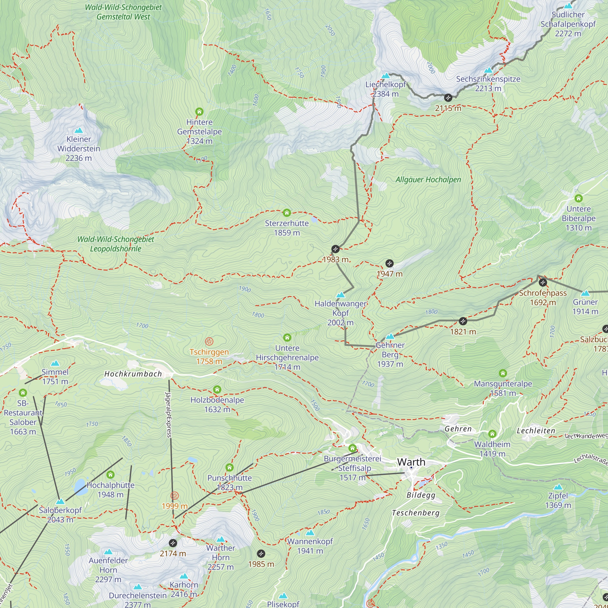 Obere Hirschgehrenalpe map
