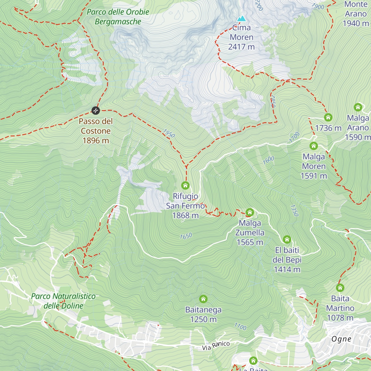 Rifugio San Fermo map