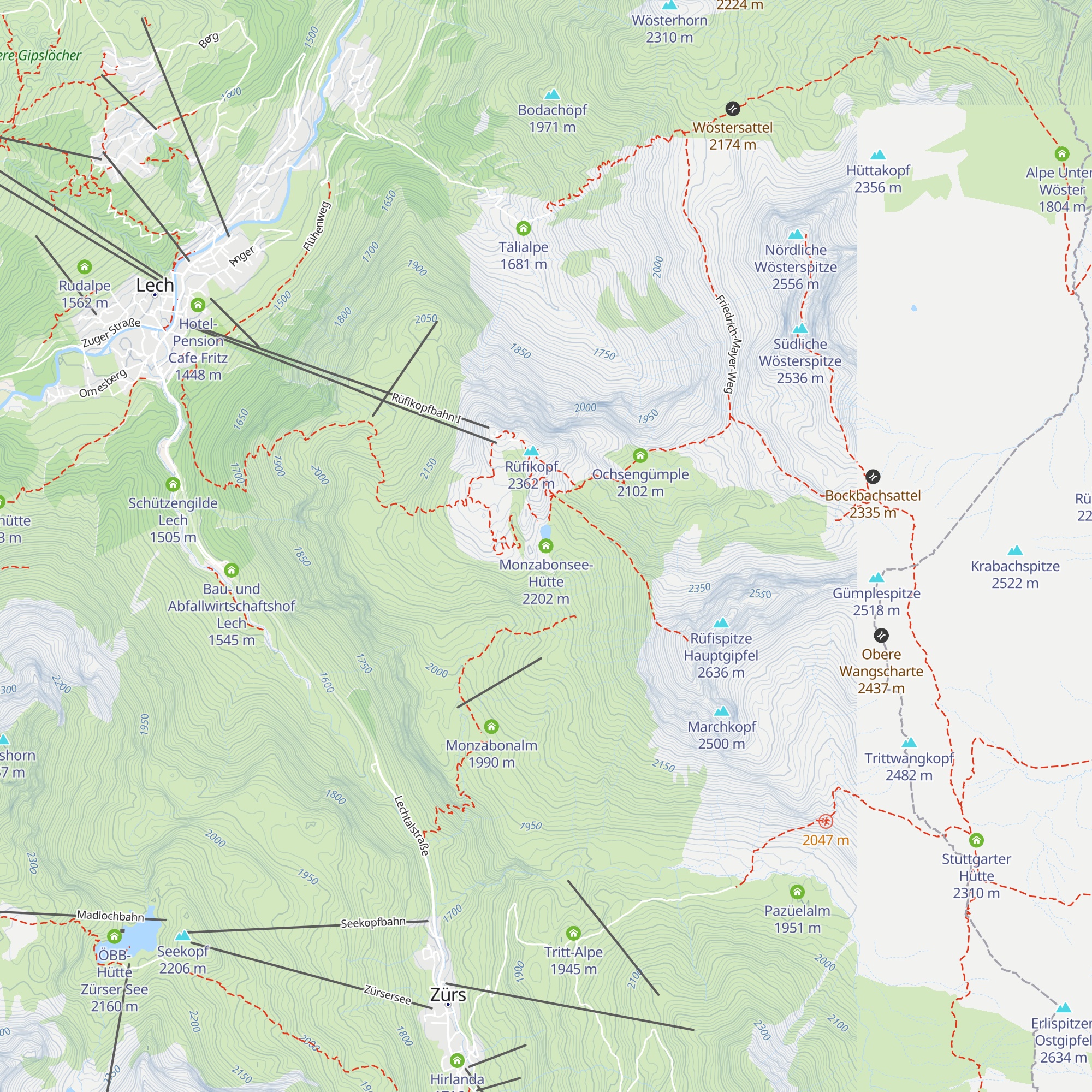 Monzabonsee-Hütte map