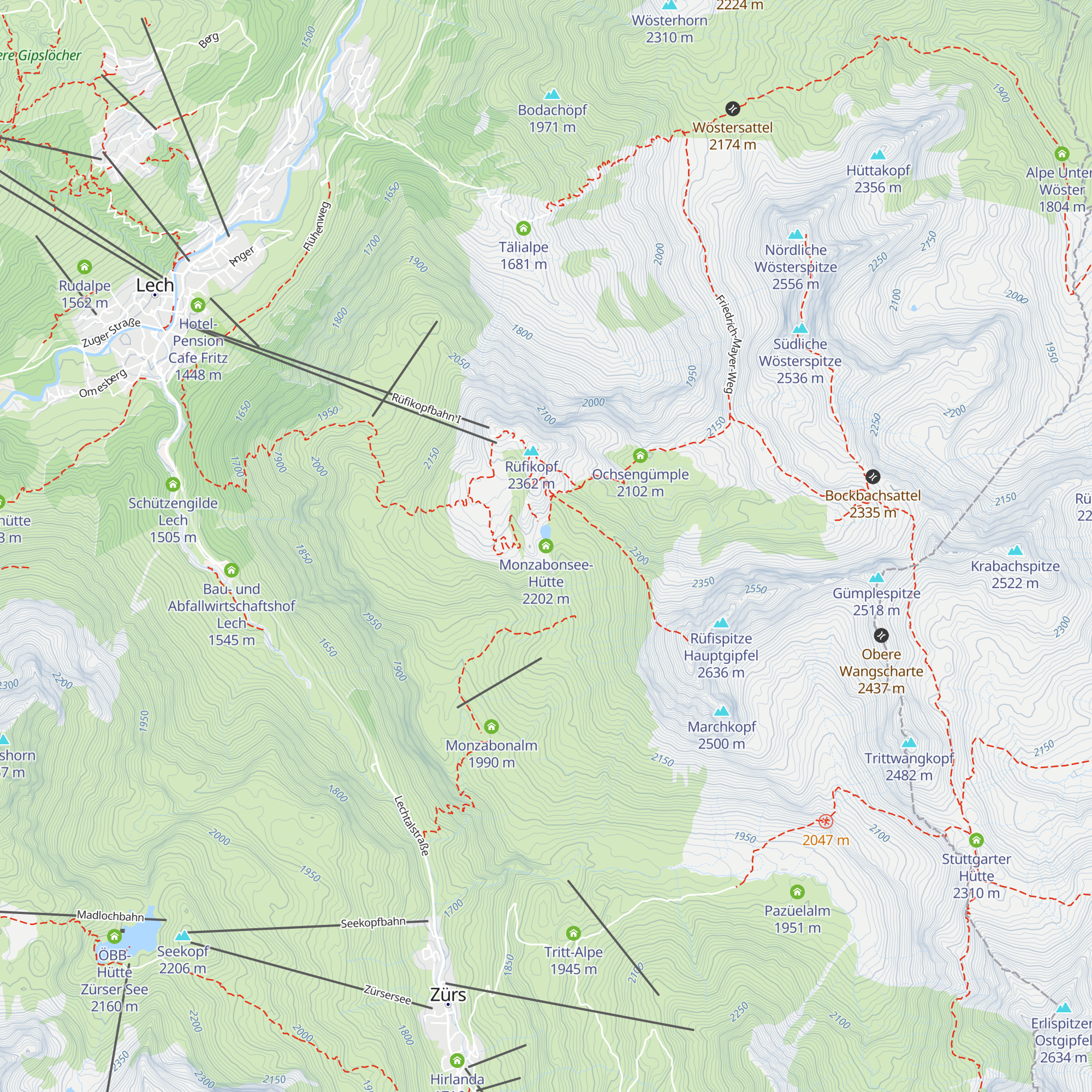 Monzabonsee-Hütte map