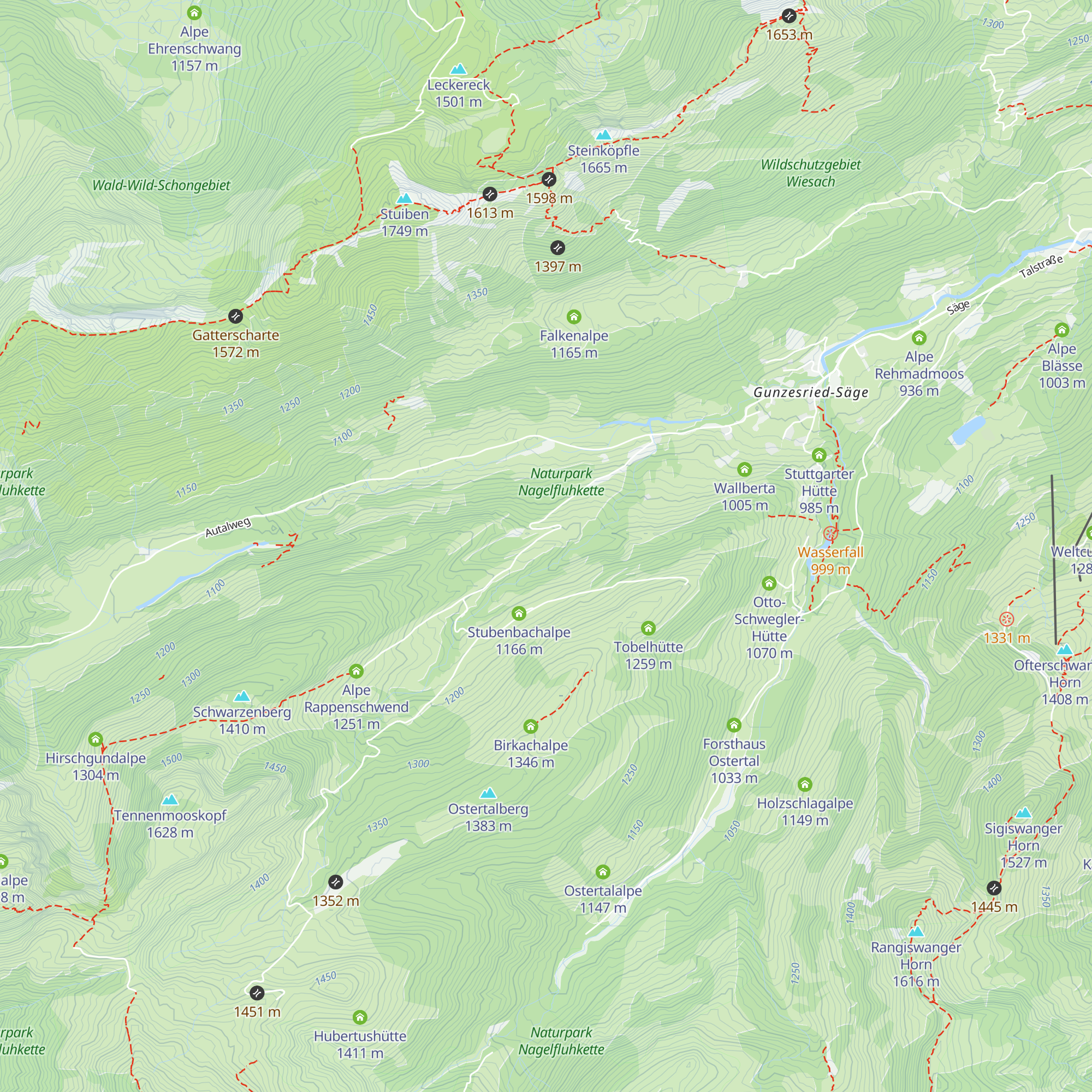 Schwarzbergalpe map