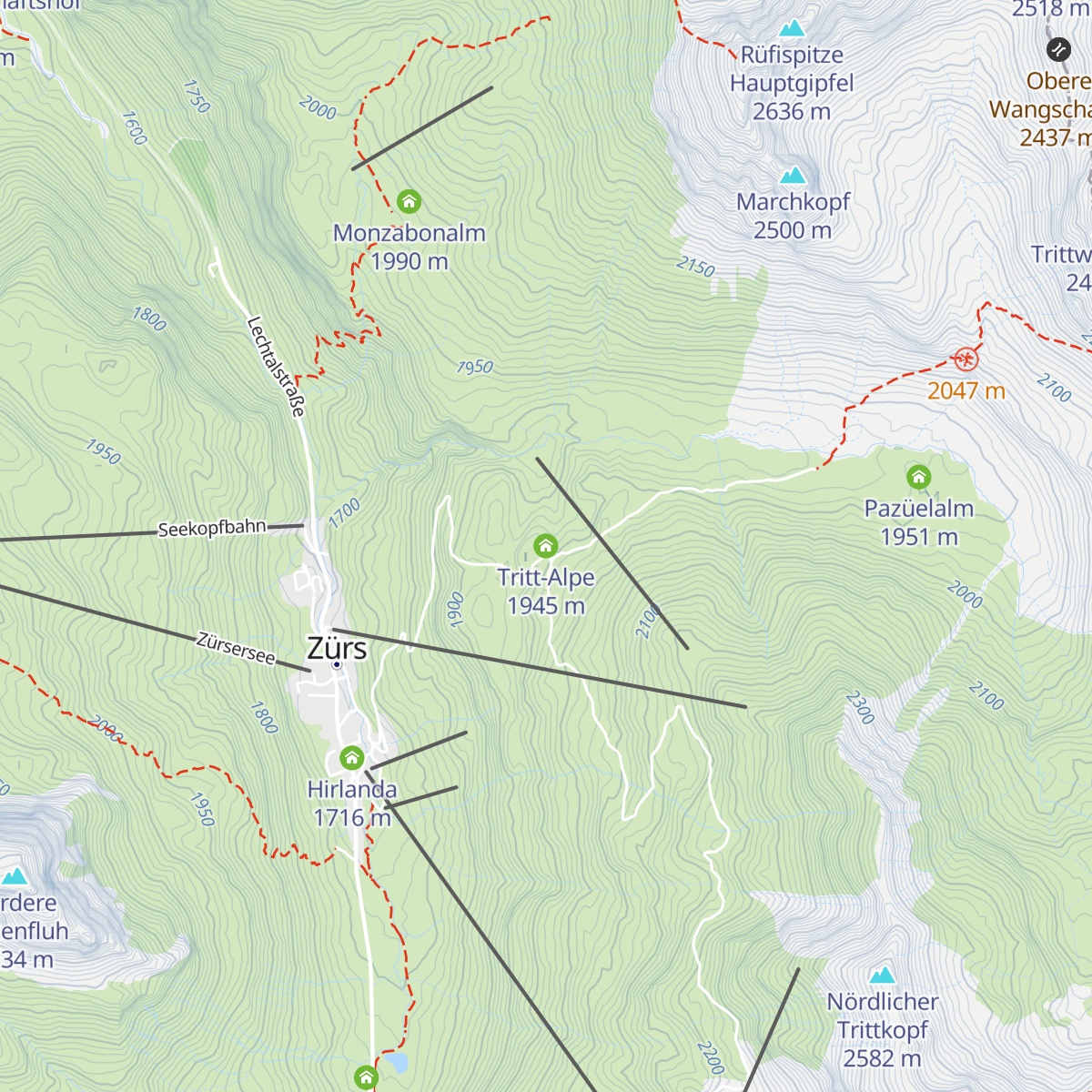 Tritt-Alpe map