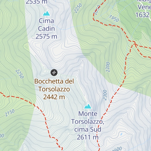 Map of Monte Torsolazzo, cima Nord