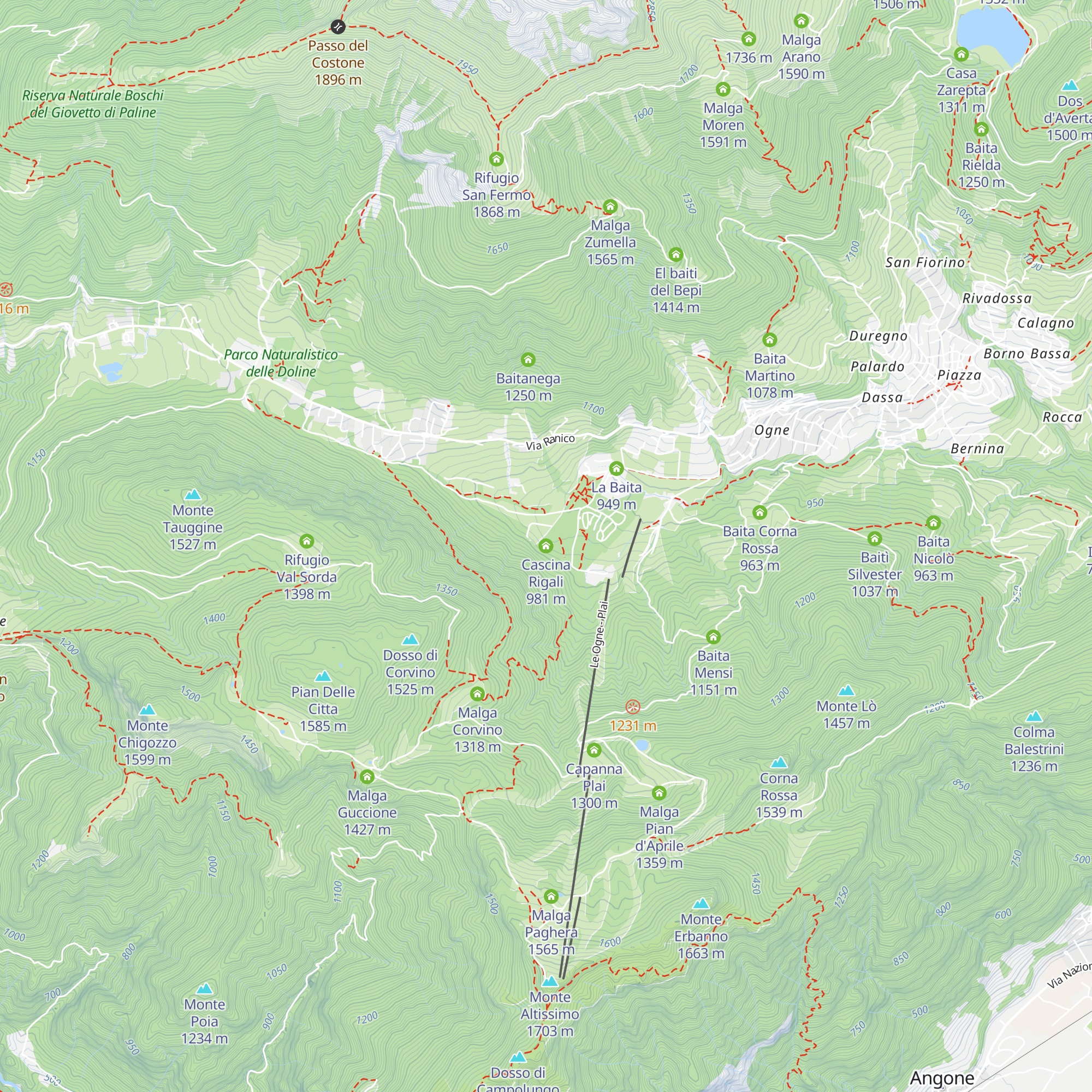 Cascina Rigali map
