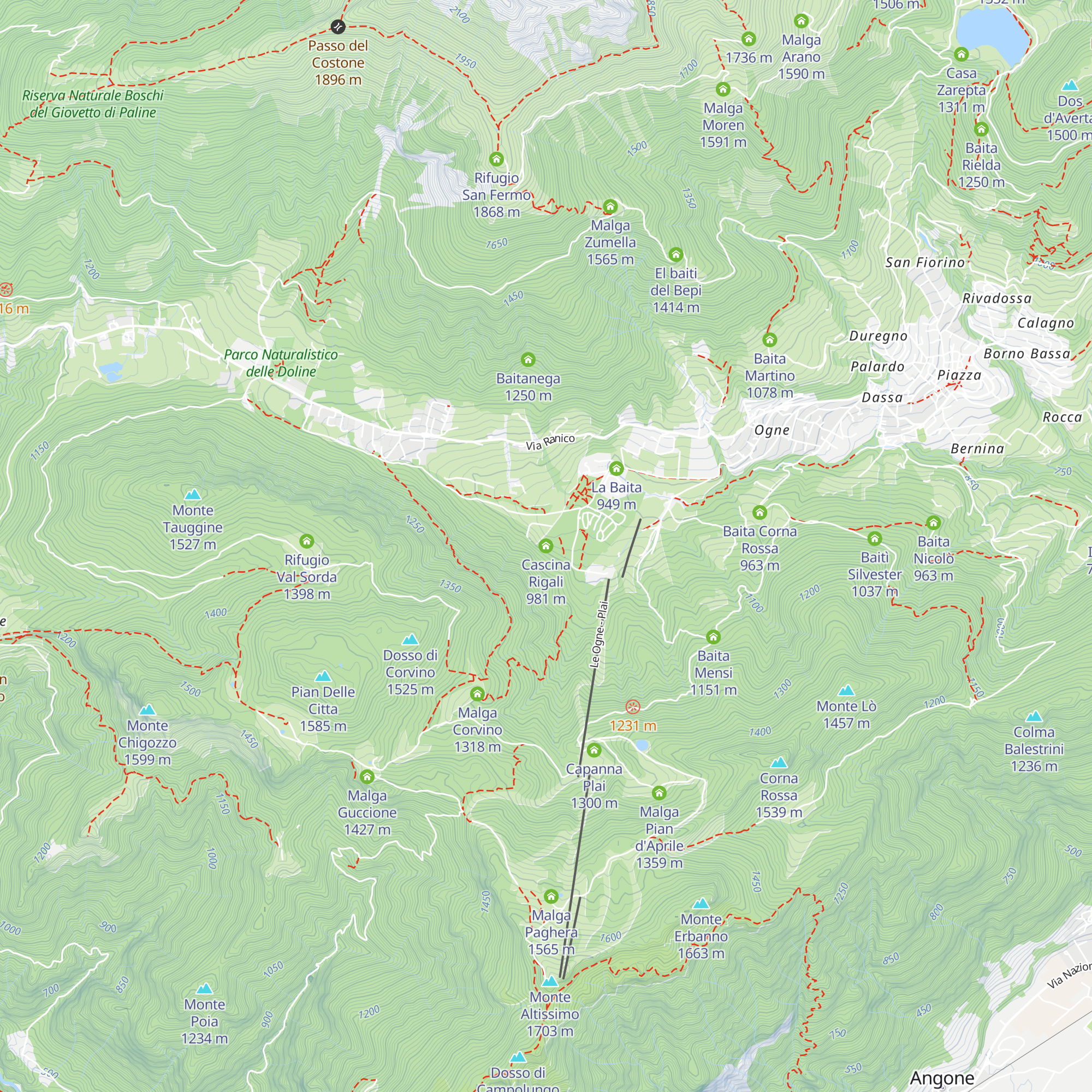 Cascina Rigali map