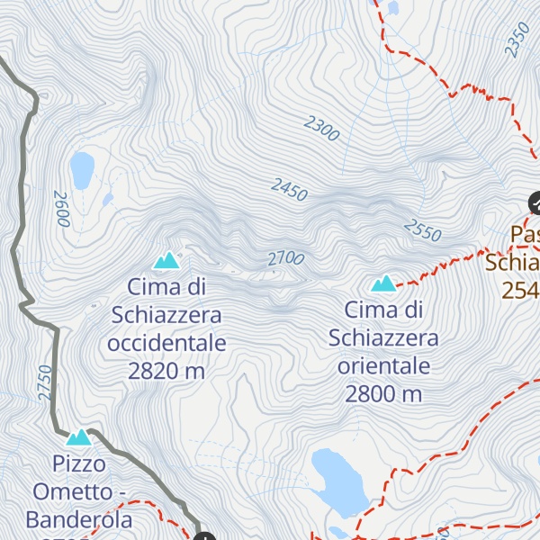 Map of Cima di Schiazzera centrale