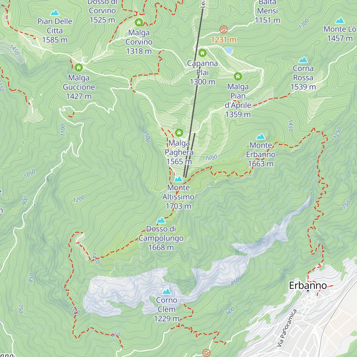 Baita Altissimo map