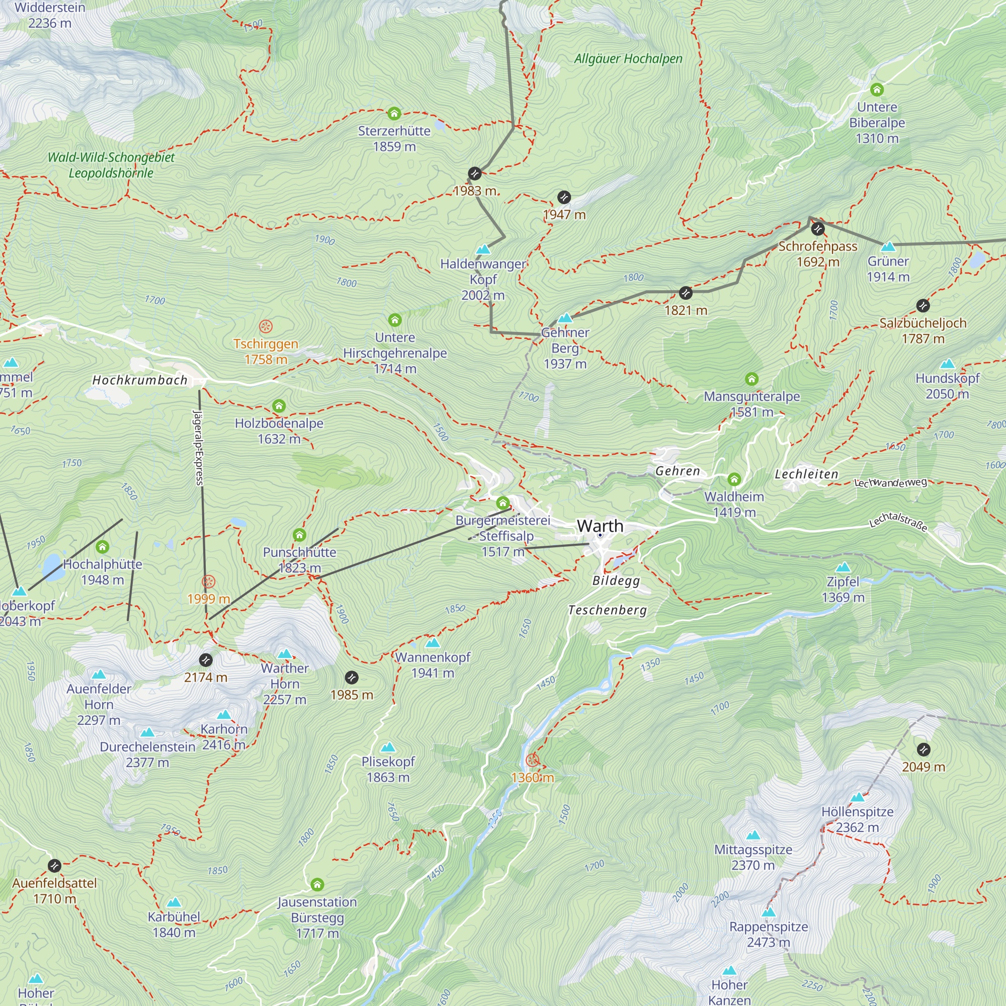Burgermeisterei - Steffisalp map