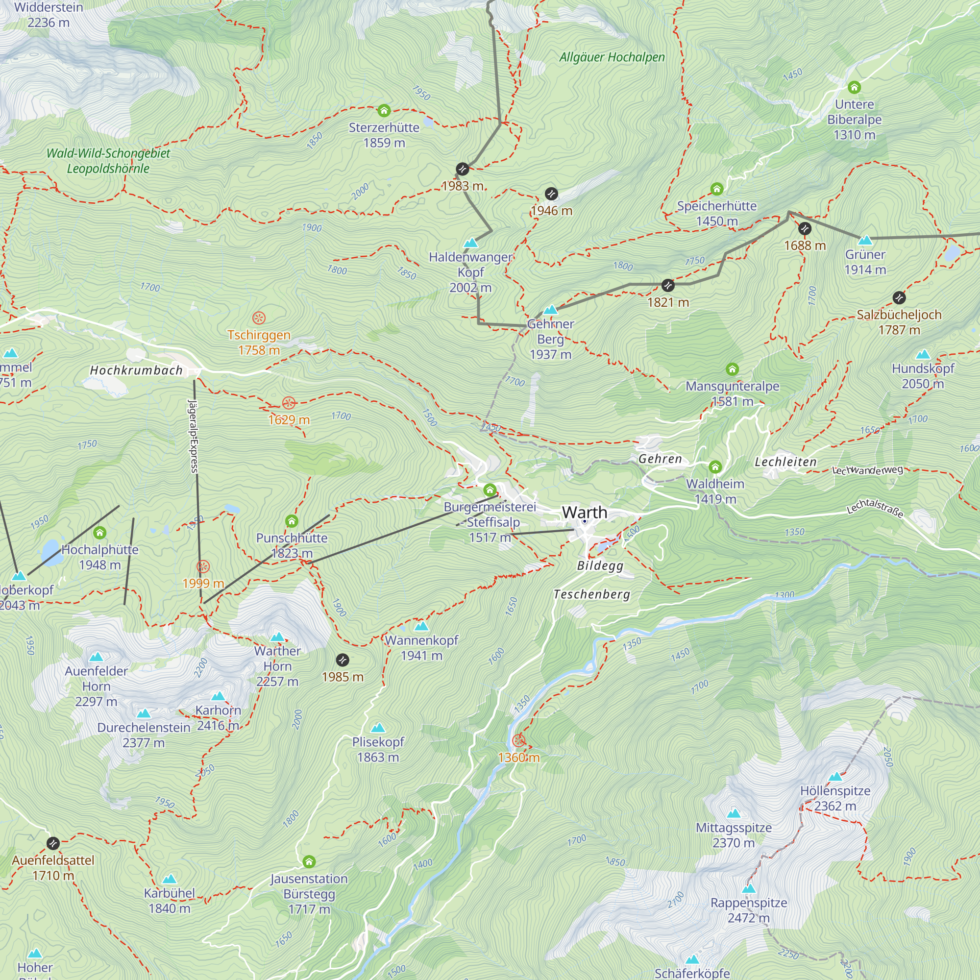 Burgermeisterei - Steffisalp map