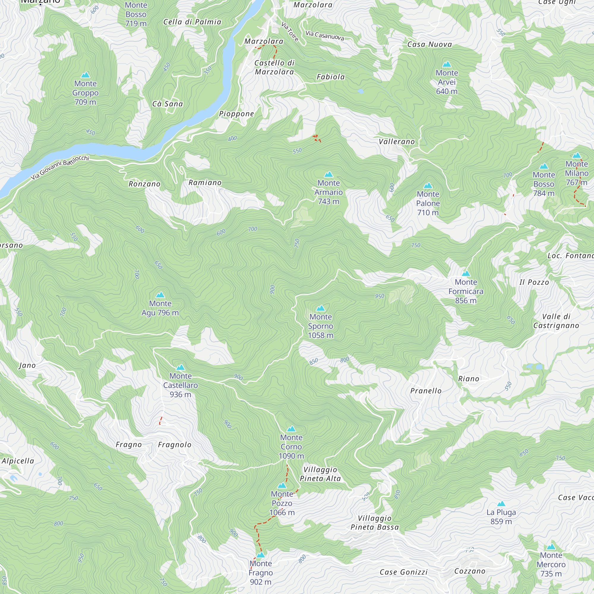 Capanna Monte Sporno map