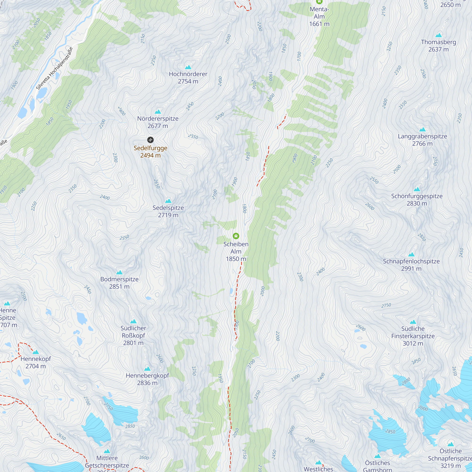 Scheiben Alm map