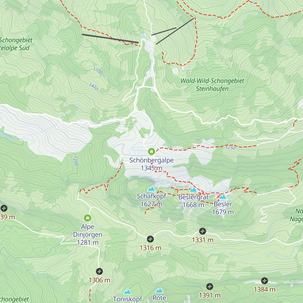 Schönbergalpe map